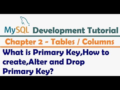 What is Primary Key, Create Primary Key , Alter Primary Key and Drop Primary Key | MySQL Tutorial