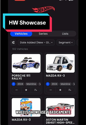 Garage Virtual de Hotwheels en HW Showcase