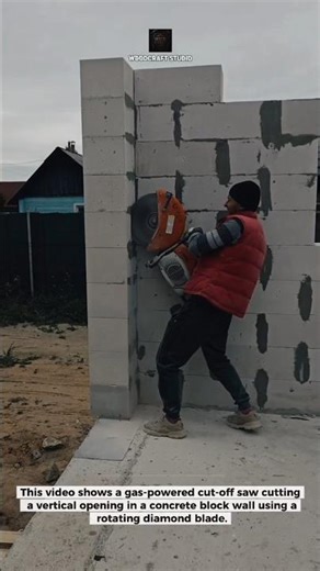 Power Cut-Off Saw Cuts Concrete Wall Fast & Precise #Construction #Concrete #Tools
