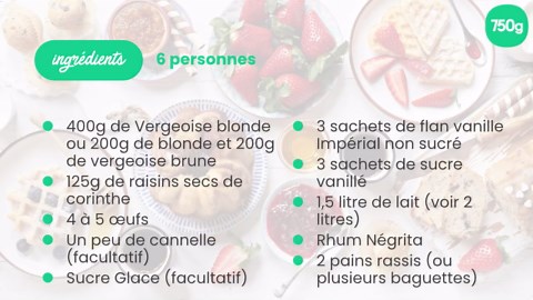 Pudding aux raisins et Rhum de Dunkerque