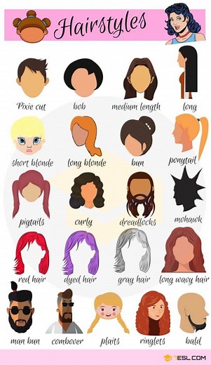 Hairstyle Names in English • 7ESL