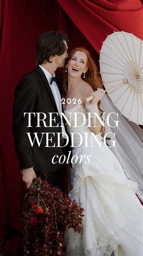 Junebug Weddings on Instagram: "2026 said go bold 🥳 Deep red, chartreuse, orange, cobalt blue, and @pantone’s Cloud Dancer are already stealing the spotlight. Which color are you most excited to see take over weddings? 👀 📷@lindseybirchphotography + @darbybobophoto + @hannahrosserphotography + @delaneyjohnsonphoto + @jessikachristinephoto + @darbybobophoto + @westwardup + @@kristakphotos + @flyinglittlebirds + @konstantinosart + @friedatheres"