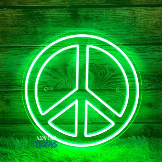 Peace Sign LED Neon Sign, Peace Sign Decor Wall, Peace Symbol Neon Sign, Peace Sign Wall Art, Custom Neon Sign, Valentine Neon Sign - Etsy