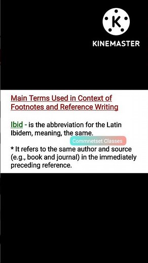 Main Terms Used in Context of Footnotes and Reference Writing | Ibid | op.cit. | Loc.cit. #shorts
