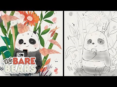 Panda Digital Watercolors Painting | We Bare Bears | Cartoon Network