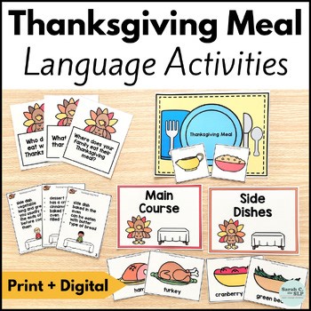 Thanksgiving Meal & Food Vocabulary Speech & Language Activities