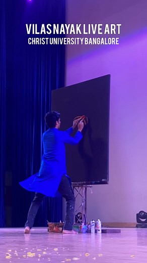 100K views · 4.7K reactions | Exhilarating experience to create Kantara Live Art in front of a massive college audience! #Kantara #Liveart #Bhootakola #Mangalore #Karnataka #India #Culture #Movies #Rishabshetty #Hombale #VilasNayak #Painting #ChristCollege #ChristUniversity | Vilas Nayak | Facebook