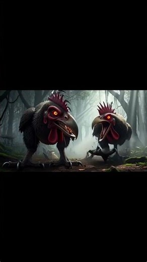 Giant Prehistoric Rooster & Hen Hunting in the Ancient Forest