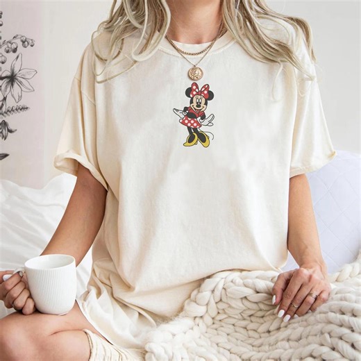 Embroidered Minnie Mouse Shirt, Cute Disney Tee or Sweatshirt for Women, Summer Disney Park Outfit - Etsy