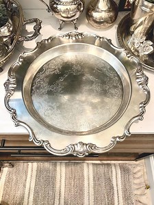 RARE Vintage Gorham Strasbourg EP Silverplate Round Serving Tray, Ornate Rococo Scalloped Edge, Antique Silver Plated Platter, 1897 - Etsy