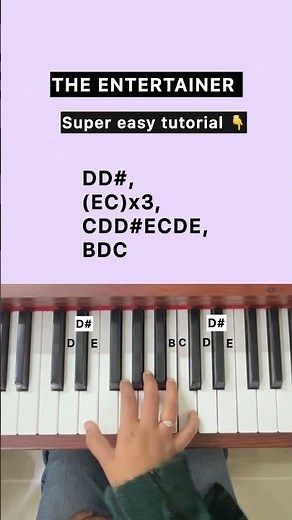 The Entertainer easy piano tutorial #scottjoplin #pianotutorial