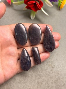 5 Pieces Lot | Natural Iolite Cabochons, Mixed Shape Purple Gemstone - Etsy