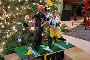 Family's Festive Football Ornament 'Celebrates' Browns and Steelers Brawl