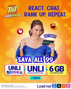 1.8K reactions · 33 shares | Kung may legendary lang din sa social media, ikaw na 'yun. ⚔️ Naka-TNT Saya All 99 ka kasi ih! 'Stomorin ng unli gameplays and kwentuhan with your Tropa? Mag-load na: https://smrt.ph/SayaAll99FB | TNT PH | Facebook