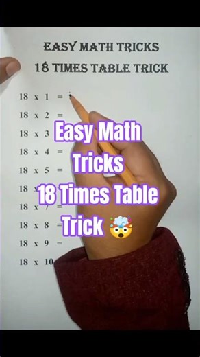 18 Times Table Trick🤯 Learn Multiplication Fast #shorts #learnmath #mathstricks #multiplicationtable