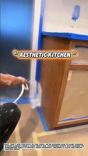 Kitchen Cabinet Painting Using a Spray Gun | Smooth and Professional Finish Technique.