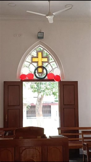 Christmas decoration in my church ✝️⛪#decoration#christmas2025#transformation#church#churchdecor#diy