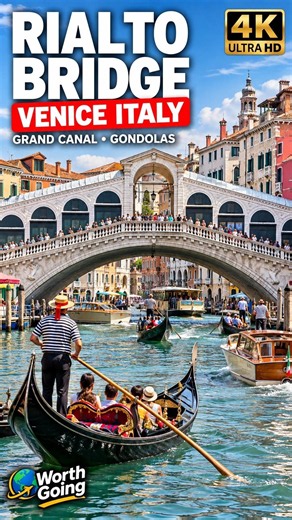Rialto Bridge Venice Italy 4K | Grand Canal, Gondolas & Iconic Venice Landmark