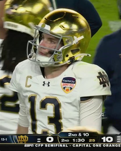 263K views · 1K reactions | Notre Dame Football QB Riley Leonard went into the medical tent for a possible head injury after taking this hit late in the second quarter. Leonard was replaced by backup QB Steve Angeli. | ESPN | Facebook