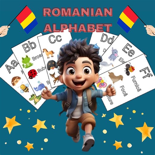 Romanian Alphabet With Animals, Learning Cards for Kids - Etsy Australia