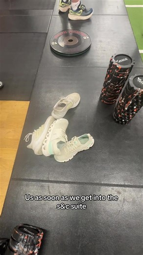 Stretching is our favourite part of s&c 🏋️‍♀️ #shoesoff #gym #socks #fyp