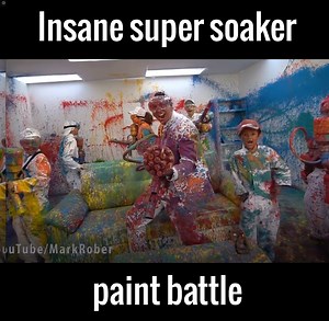This guy built the most ridiculously cool paint guns and I need to try them NOW! 🙌🙌 by Mark Rober | UNILAD