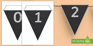 Chalkboard Numbers 0-10 Display Bunting
