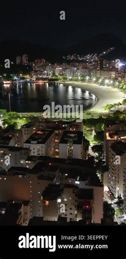 Rio De Janeiro Skyline At Night In Rio De Janeiro Brazil. Freeway Landscape. Downtown District. Highrise Buildings. Rio De Janeiro Skyline In Rio De Janeiro Brazil. Night Life Tourism Stock Video Footage - Alamy
