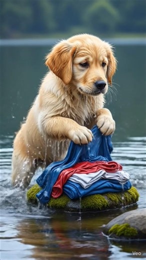 Hardworking Puppy Dog 🙏#facts #entertaininganimals #shortsfeed #ai