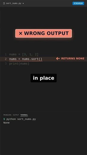 Why your Python list turns into None (CS1010)