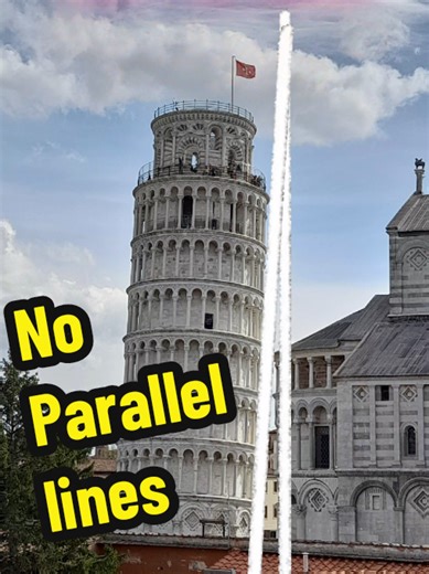 Don't trust mathematicians: parallel lines do not exist ... not even in Pisa, the city of math! #ScienceCommunication #noparallel