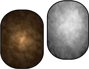 Kate Collapsible Backdrop Brown Pop Up Backdrops Grey Portable Foldable Background for Portrait, Headshot, Live Streaming, 5x6.5ft