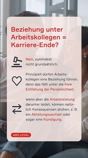 Beziehung am Arbeitsplatz: Ist das verboten? 💔​ | WBS.LEGAL #shorts