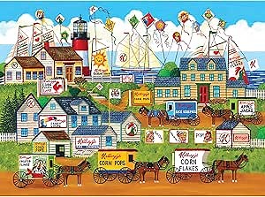 RoseArt - Kellogg's - Town by The Sea - 1000 Piece Jigsaw Puzzles for Adults