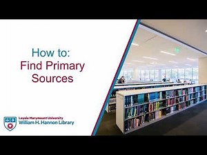 How to: Find Primary Sources