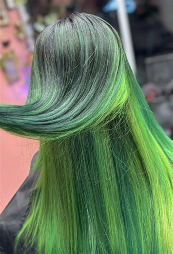 Transforming Hair with Neon Green Color