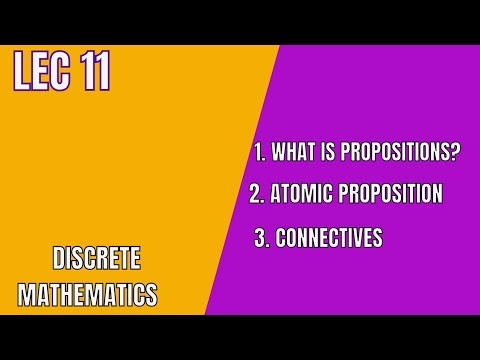 Propositions, Atomic Proposition and Connectives| Lec 11
