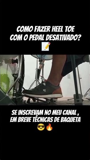 Técnica heel toe - Pedal desativado. #drums #bateria