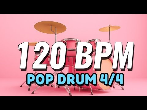 Suara drum POP 120 BPM 4/4, musik pengiring untuk latihan musik - metronome - Backing Track