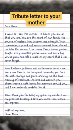 Tribute letter writing idea part_80 #tribute | English Class