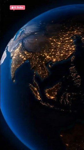 🌍 Earth at Night – Asia from Space in 8K #EarthAtNight #SpaceShorts #PlanetEarth