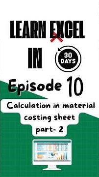 📊 calculation in Material costing sheet in excel | BPA | bpa educators