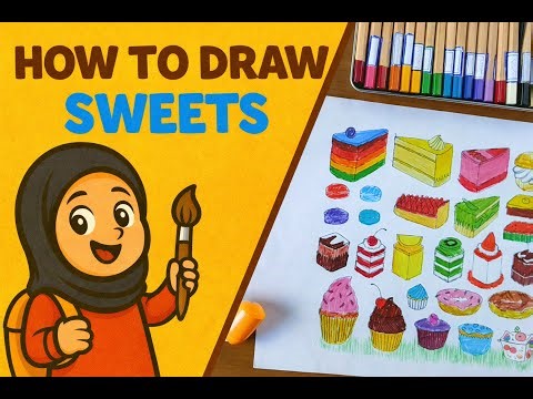 How to Draw Cute Sweets 🍰🍩 | Easy Drawing Step by Step