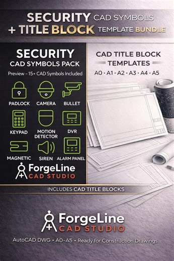 Security CAD Blocks   Title Block Templates | Autocad DWG - Etsy