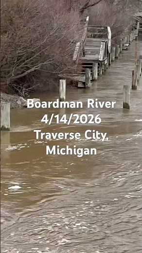 Boardman River in Traverse City, Michigan on 4/14/2026 #fishing #steelhead #flood
