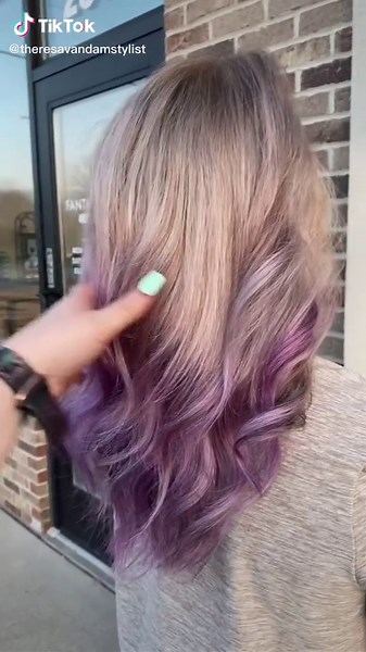 Stunning Icy Blonde and Purple Hair Color Combination