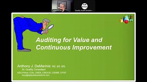 ASQ Webinar - Auditing for Value and Continuous Improvement