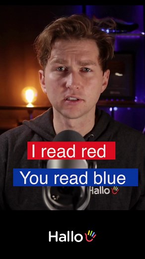 15K views · 567 reactions | "You read blue, I read red!"Download the Hallo app and start speaking a new language with an AI tutor in 3 seconds!#hallo #english #learnenglish #languagelearning #languages | Hallo | Facebook