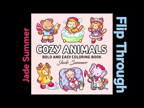 Cozy Animals Bold and Easy Coloring Book for Adults by Jade Summer Flip Through