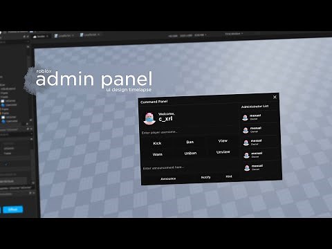 Admin Panel | ROBLOX UI design Timelapse
